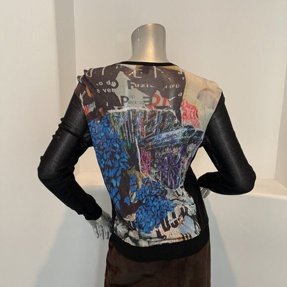 PINKO Print Pattern Top Long Sleeve Size L - Picture 4 of 13